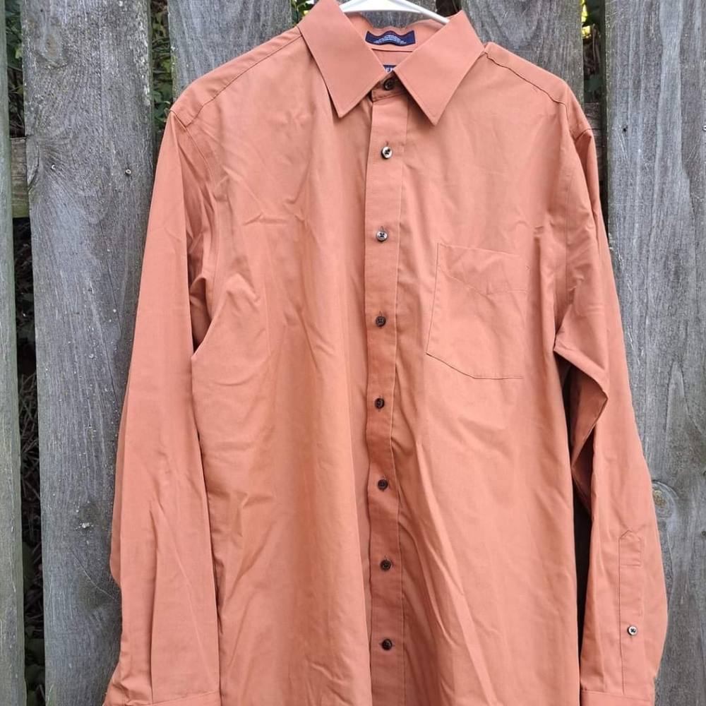 Men's Stafford Orange Dress Shirt 16 34/35